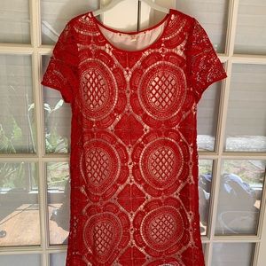 Red shift dress